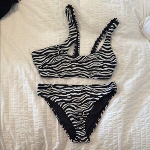 Zebra Print Women's Swimwear Set
